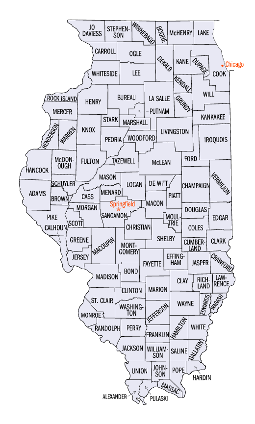 Illinois DUI Courts County Map